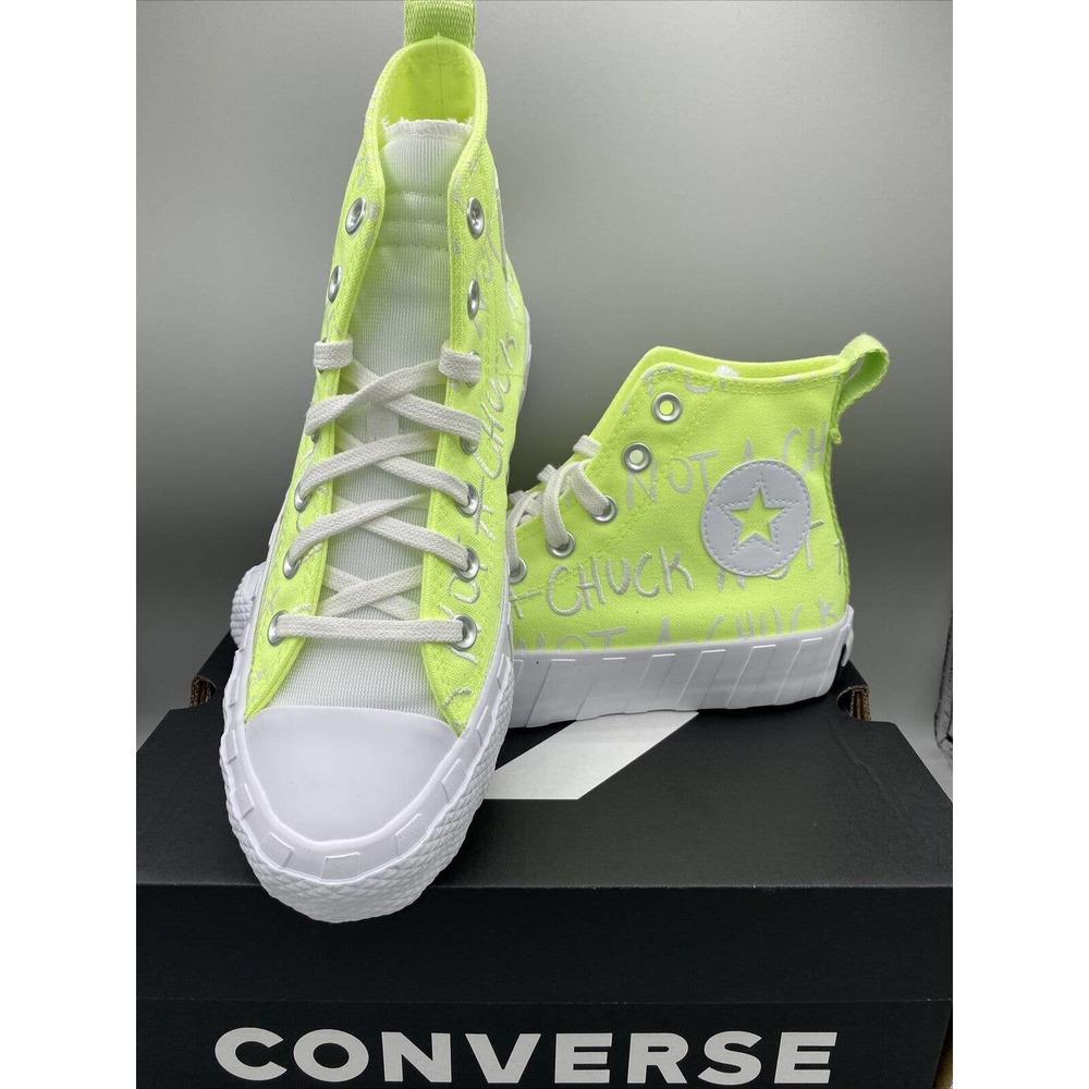 Converse Not A Chuck UNT1TL3D Hi Volt Yellow Glow Kids size 5 Women Size 6.5 NIB